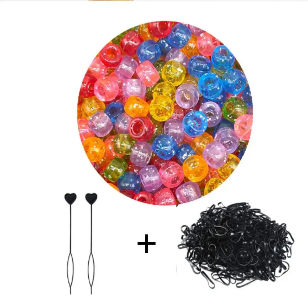 Colorfu Quick Beader Rhinestones Hearted Shape Hair Beads Set φ9mm Transparent Braids Beader Girls Braids