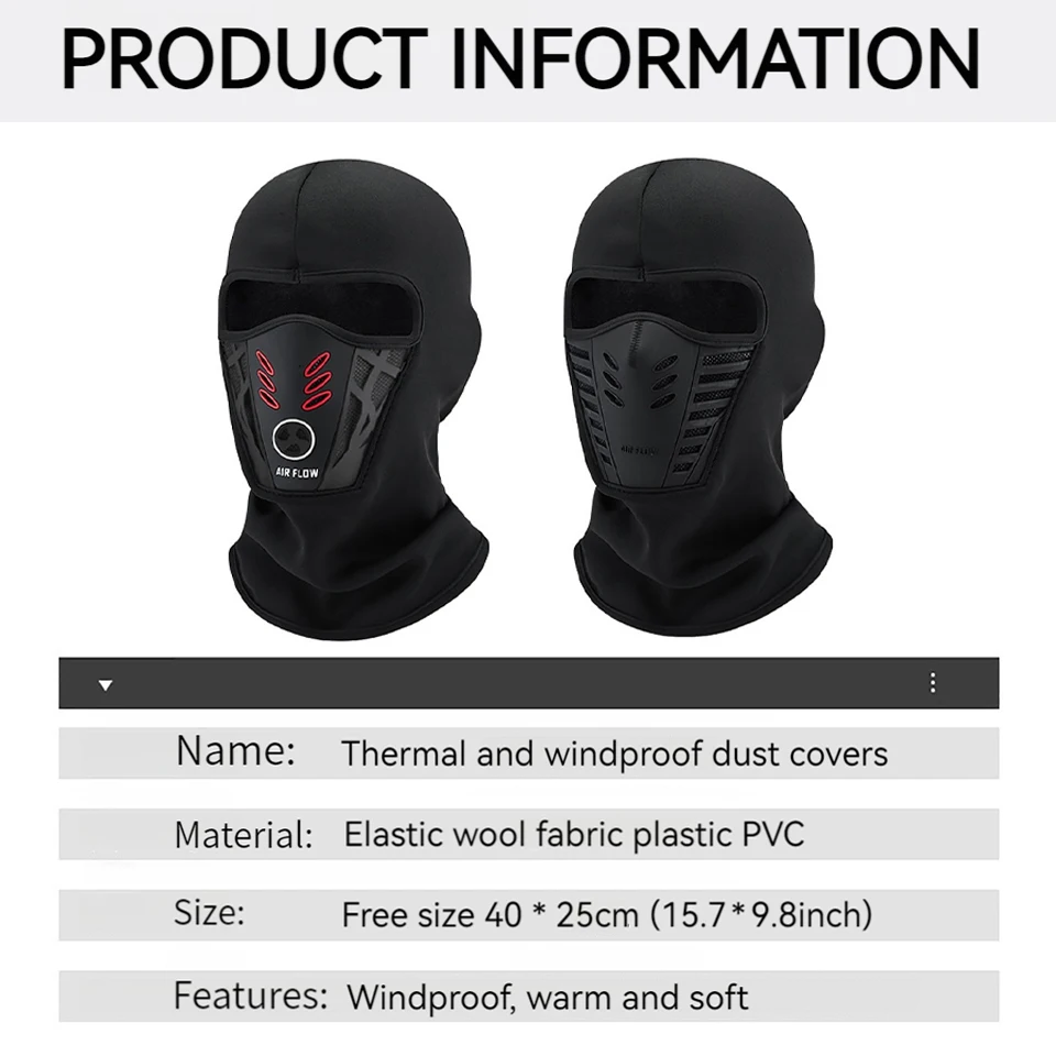 LOOGDEEL Winter Cycling Warmth Balaclava With Eyeglass Hole Outdoor Motorcycle Riding Bike Ski Cap Headwear Windproof Coldproof