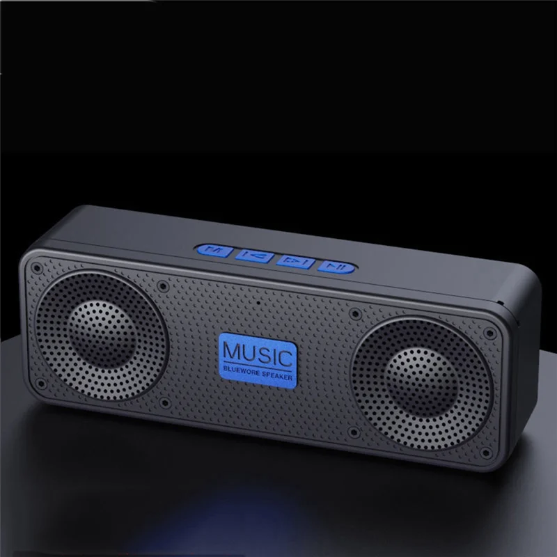 Portable FM Radio Wireless Bluetooth 5.0 TWS Speaker Mini MP3 Music Player Support TF Card U Disk USB Charging Radio-A