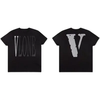 Vlone short-sleeved American high-street retro half-sleeve T-shirt, a loose T-shirt for men in summer.  mens clothes