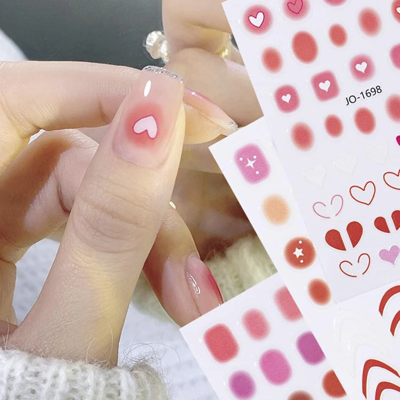 Ice Transparent Japanese Cartoon Nail Stickers Manicure Stickers For Nails Cute Nail Polish Film French Nail Art Decorations