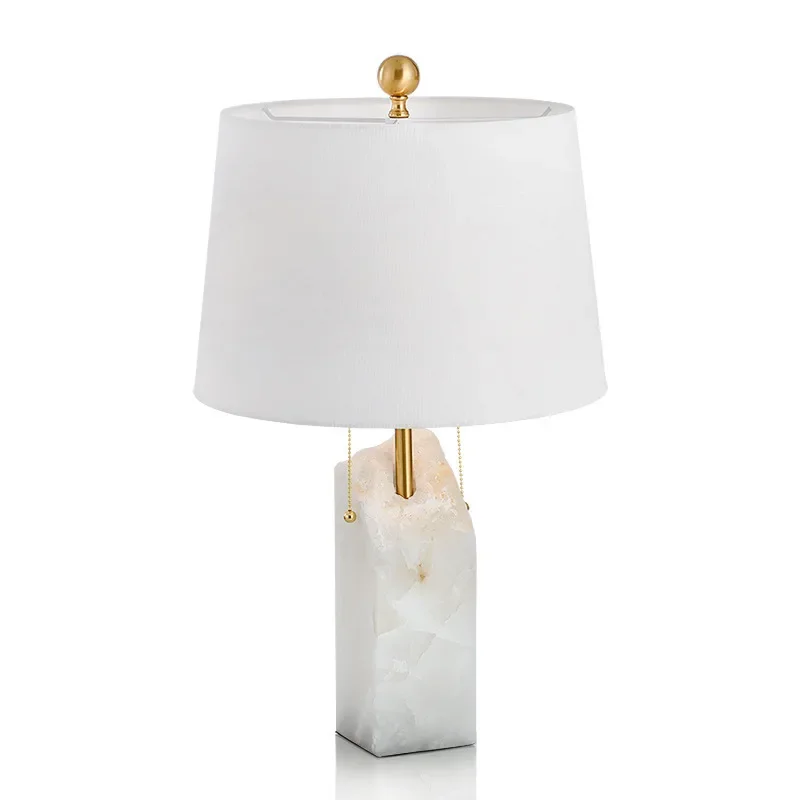 

Nordic light luxury white marble personalized gravel creative desk lamp ins style, simple living room bedroom light luxury