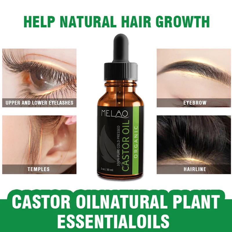 5Pcs 100% Castor Oil Hair Growth Eyelashes Eyebrows Hair Body Eyebrows Care Oil  Castor Oils Skin Moisturize 30ML No Box