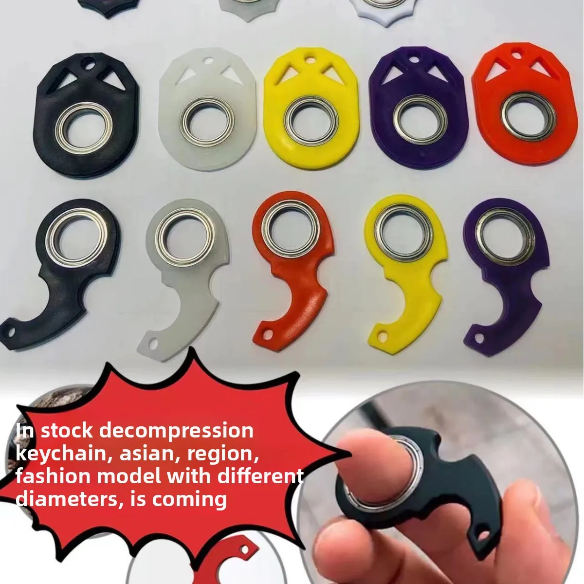 2nd Gen Finger-Tip Rotating Keychain Fidget Spinner Toy - Relieves Anxiety & Stress Fast
