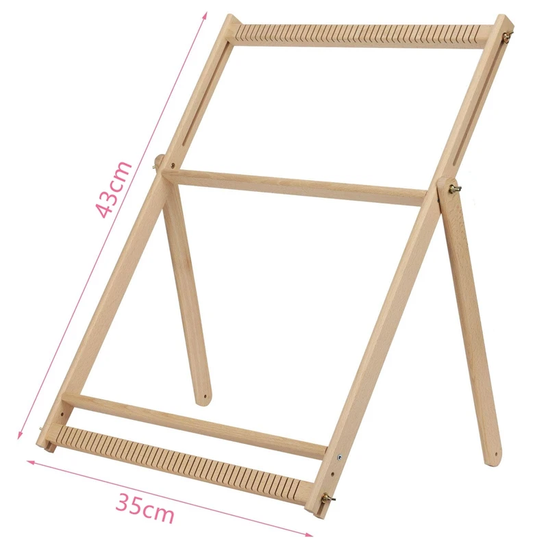 Wooden Weaving Loom With Stand, Multi-Craft Weaving Looms Kit,Weaving Loom Frame Beech Tapestry Loom Creative DIY