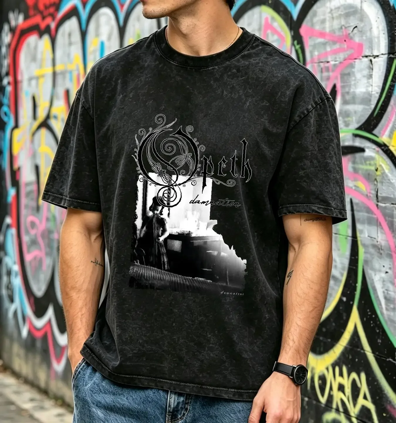 washed T Shirt Opeth Damnation Park cotton Men's all sizes S 5XL 18 colors band poster album cover long or short sleeves homme