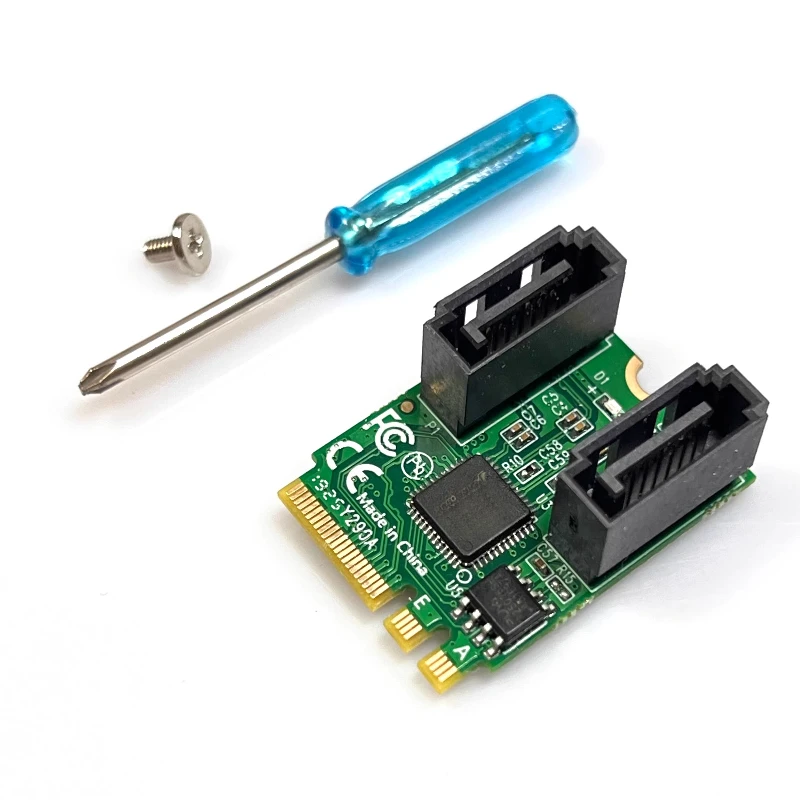 For ASM1061 M.2 KEY A+E to SATA 3.0 Expansion Card WIFI M.2 to SATA Adapter