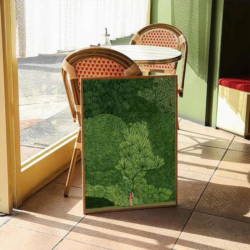 Nordic Green Forest Jungle Explore Poster Wall Pictures Art Modern Canvas Print Painting Korean Studio Living Room Home Decor