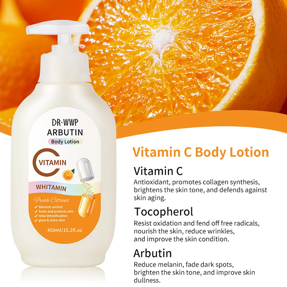

AHA Vitamin C Moisturizing emulsion Vitamin B3 Body Care Lotion Vitamin E Brighten Moisturizing Remove Dry Skincare Nourishing