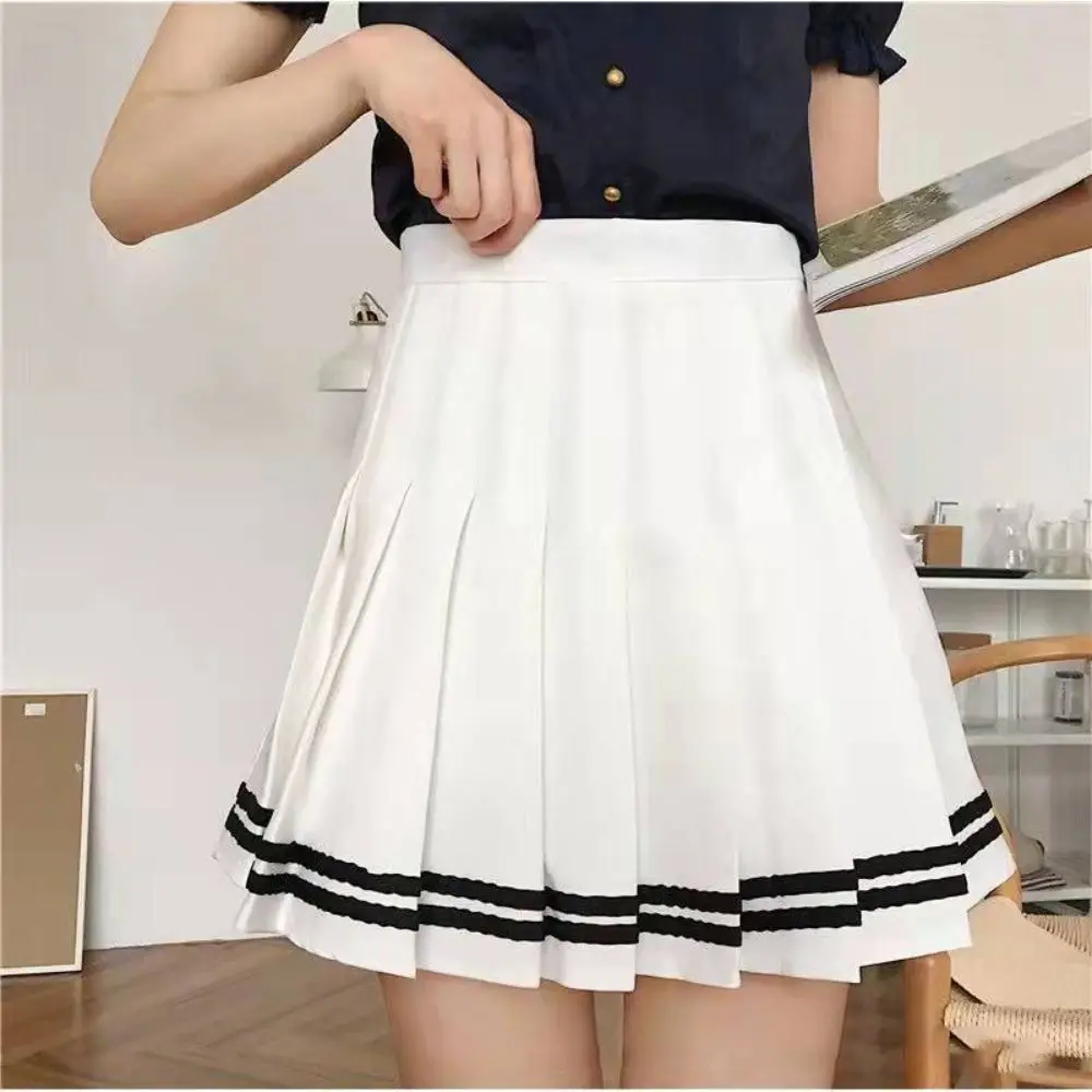 

Vintage High Waist Mini Skirt Korean Style Fashion JK Black Pleated Skirts Patchwork Skirt Gothic Streetwear