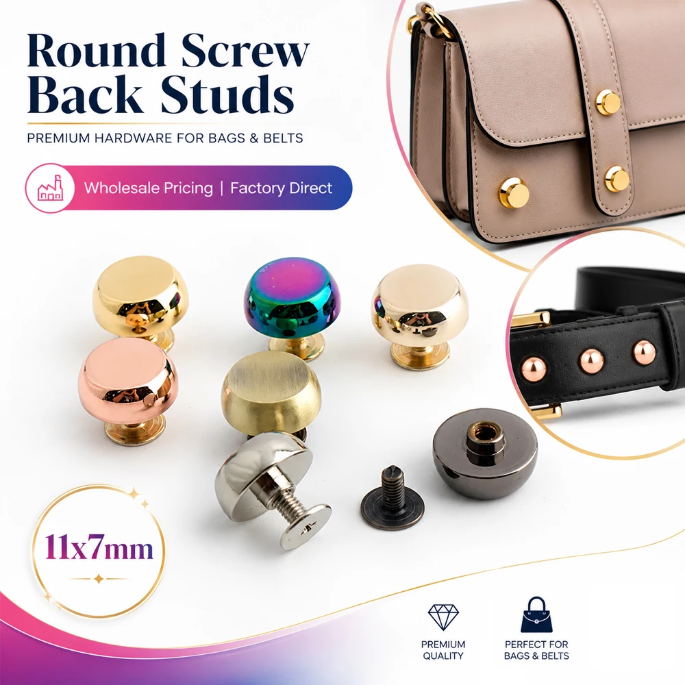 50-200pcs 8 colors 11mm 13mm solid cast stud DIY bag bottom rivets in screws,bags handbags purse feet studs