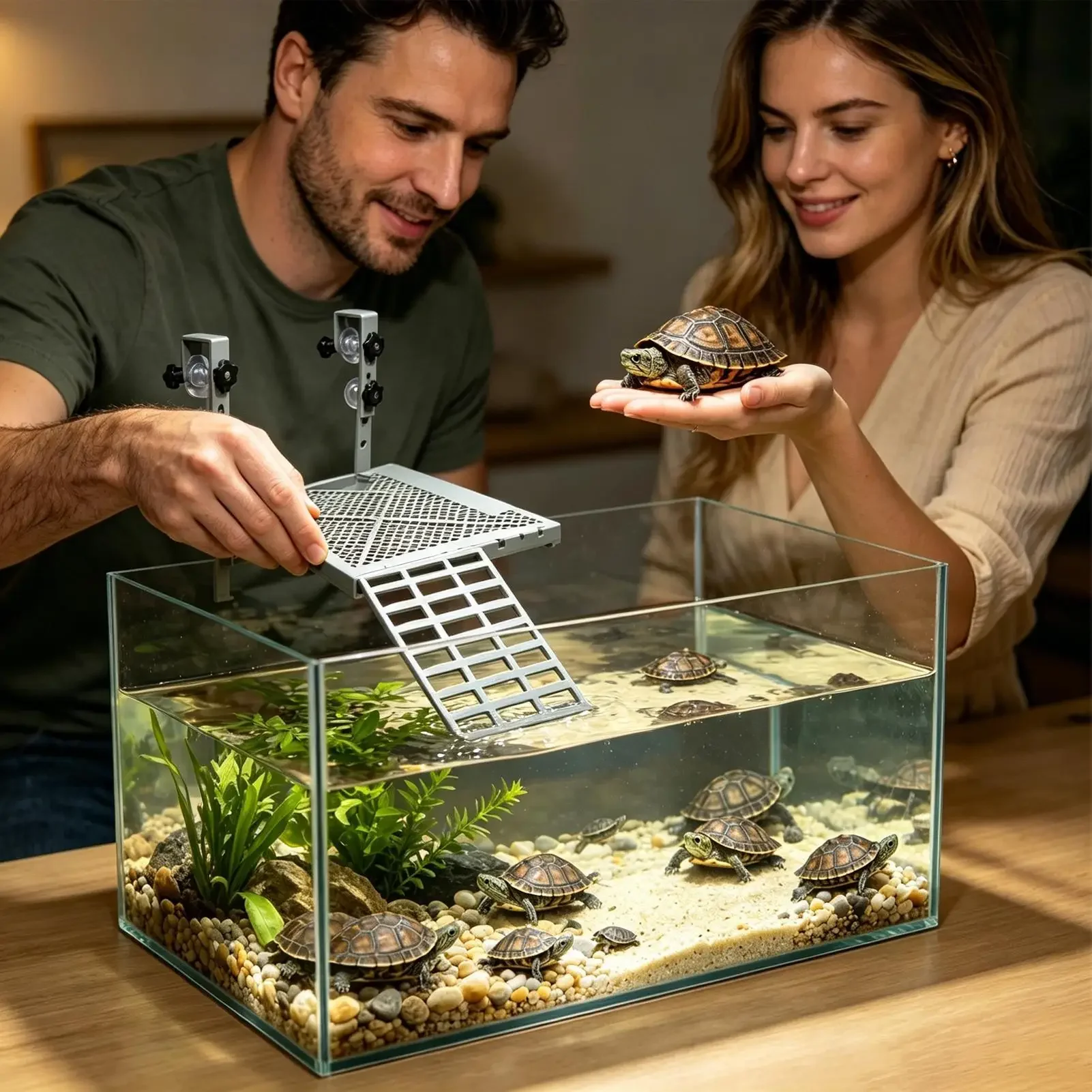 Turtle Basking Area Heavy-Duty Clip On Elevated Feeding Tray Gallon Tank Floating Turtle Dock For Indoor Outdoor Aquarium