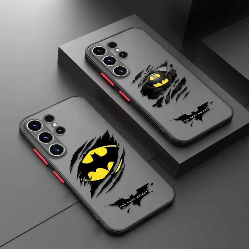 TPU Matte Phone Case for Samsung Galaxy S24 S23 S22 S21 S20 FE Ultra S10 plus Note 20Ultra The Black Hero B-Batman Cover