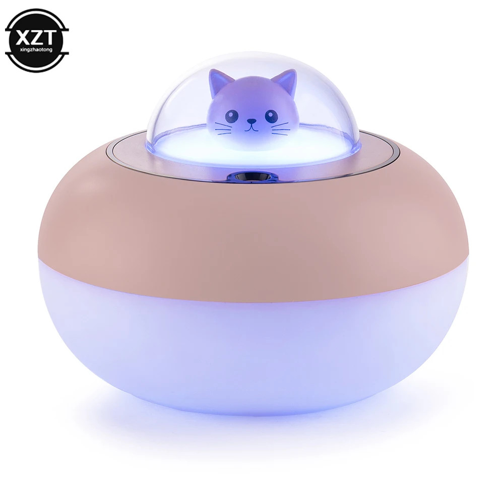 Home Cartoon Cat Humidifier 300ml Large Capacity Desktop Humidifier Home Air Handler with LED Light