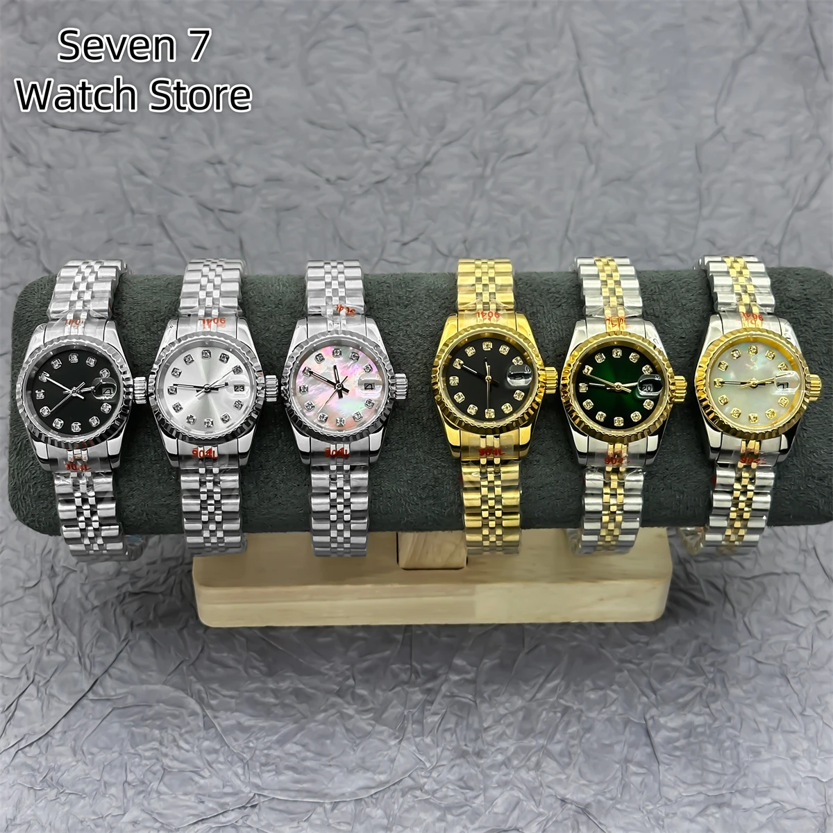 BLIGER 26mm orologio da donna 3 punti data diamante rosa madreperla NH05 movimento automatico vetro zaffiro argento