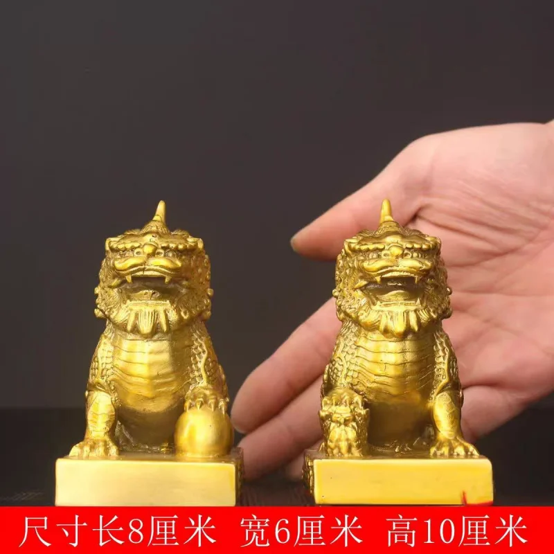 

Copper Pi Xiu Male And Female A Pair Bringing Fortune Brave Troops Living Room Home Decoration Office Table Picchu Op