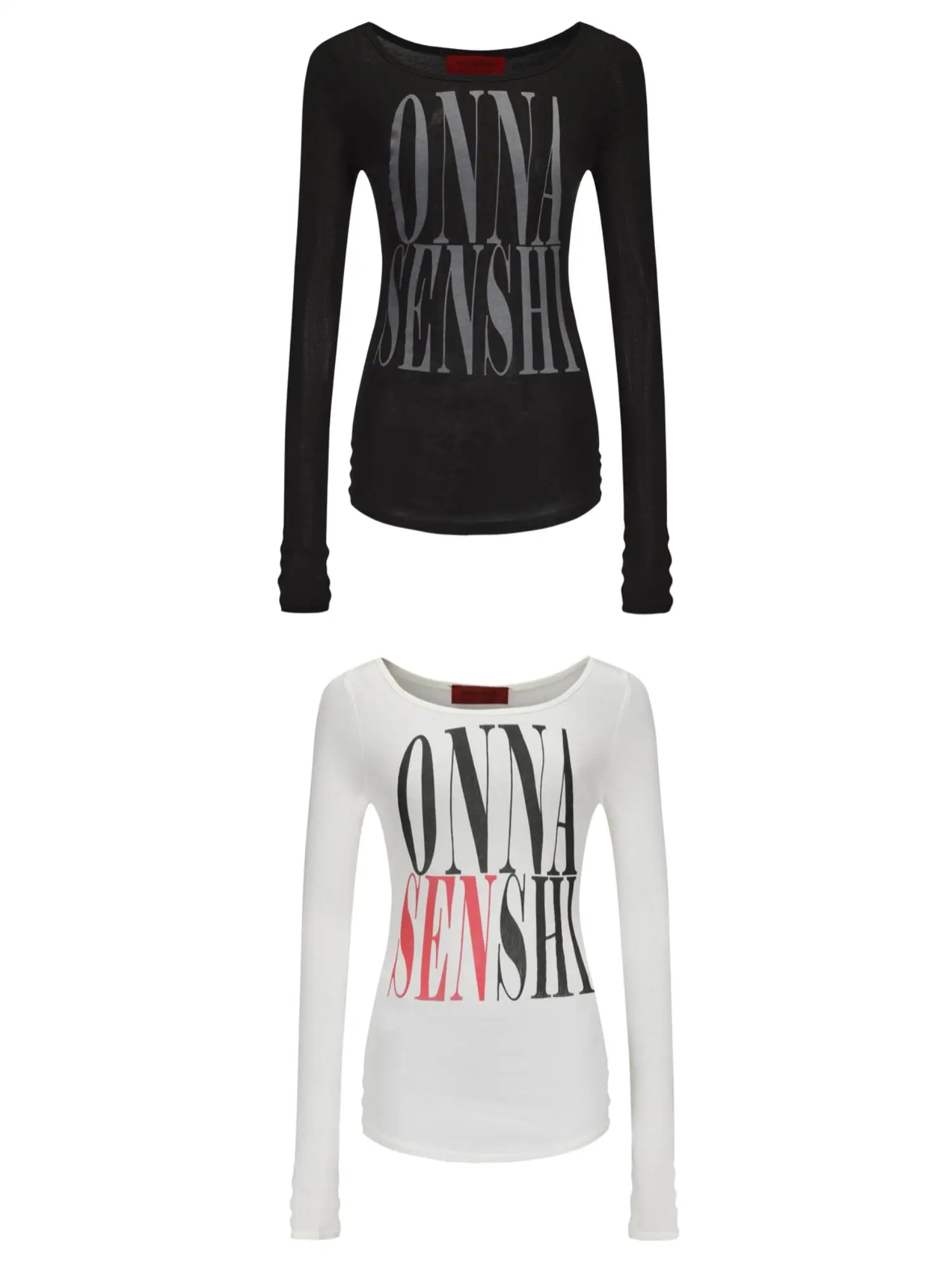 

ONNASENI Original Basic Long Sve, удобная эластичная облегающая белая футболка, женская повседневная футболка из смеси хлопка для отдыха