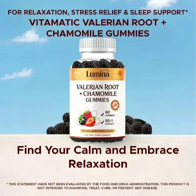 Chamomile Supplements - Plant Based Botanical Extract 60 Gummies