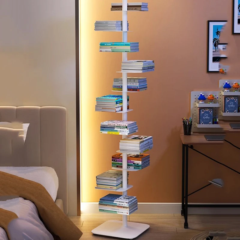 Interior English Bookcase Aesthetic Magazine Racks Luxury Display Designs Book Shelf Rotating Prateleira Lounge Suite Furniture