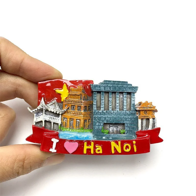 

Hanoi, Vietnam, Personalized Creative Unique Architecture Magnetic Stickers Fridge Magnets Travel Souvenirs3dHand-painted Decora