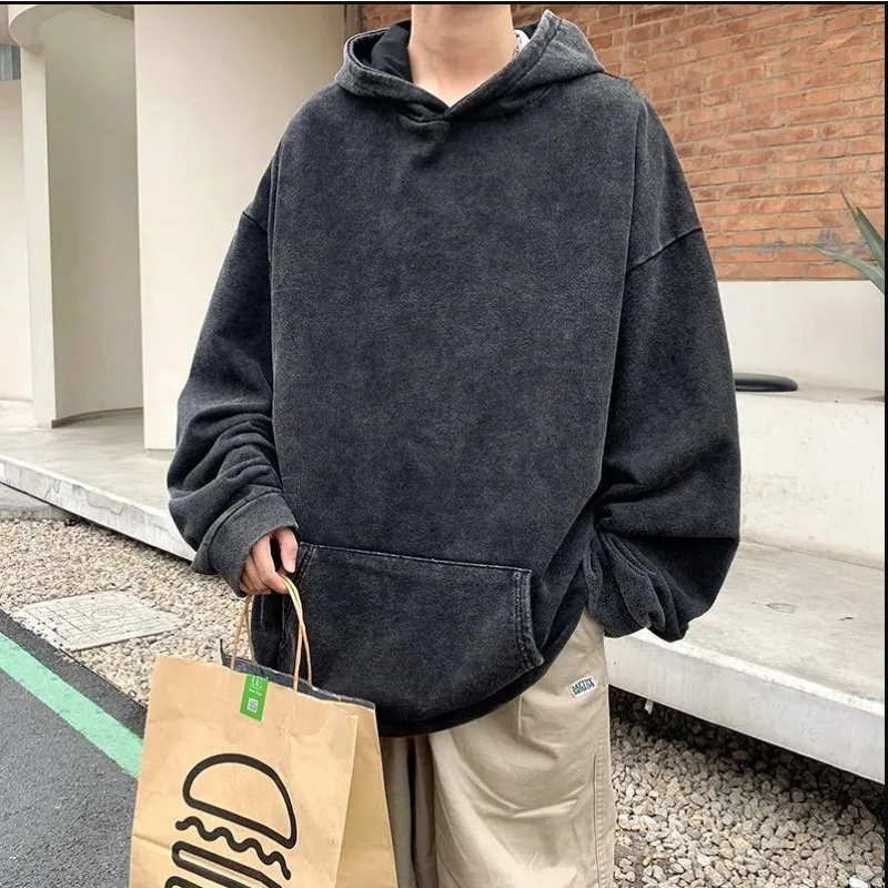 Retro American Hip-hop Street Style Retro Autumn and Winter New Washed Loose Trendy New Unisex Hoodie