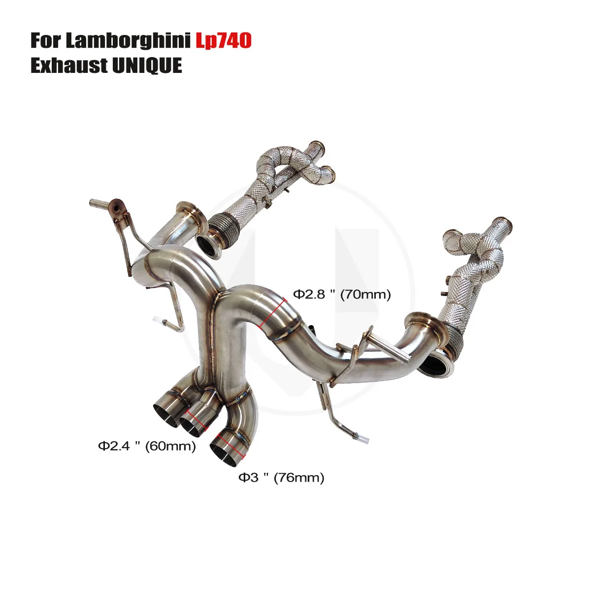 UNIQUE Designs Lamborghini Lp740 V12 6.5L T304 stainless steel sports Valved  Exhaust System