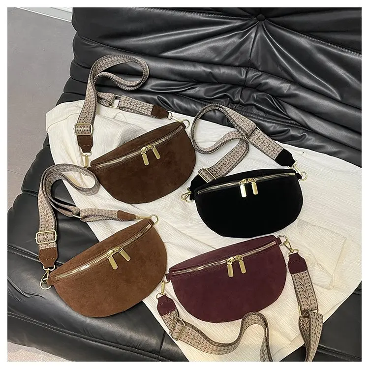 Winter Outdoor Velvet Leather Chest Bag - usage example