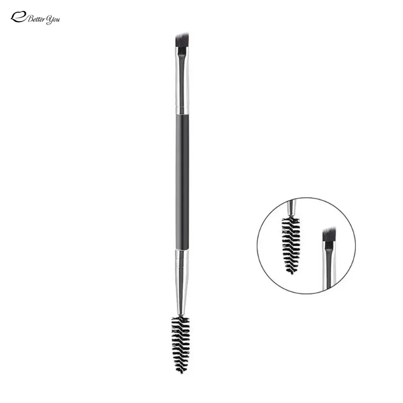 1pcs Two -headed Eyebrow Brush Spiral Diagonal Corner Makeup Brush Wood Handle Easy To Carry Beautiful Makeup Tools Beauty