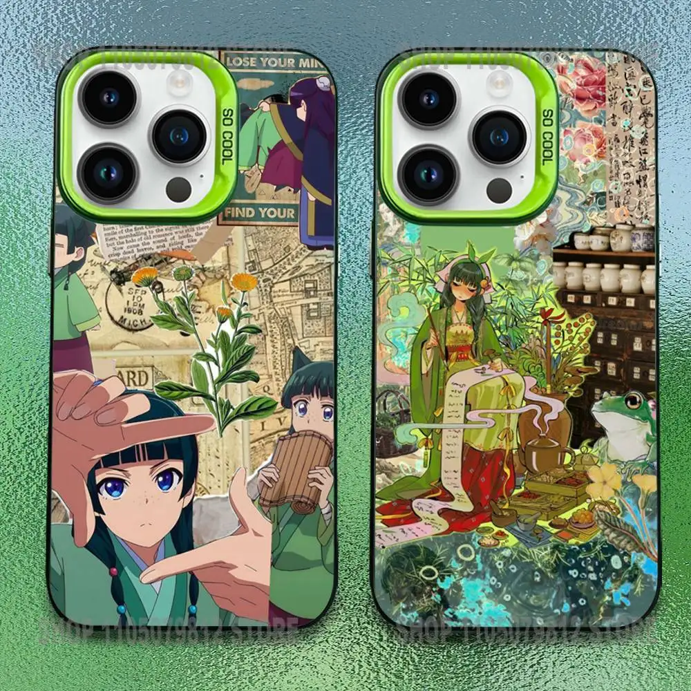

A-Apothecary D-Diaries Maomao Phone Case For iPhone 16,15,14,13,12,11,Pro,Max,Plus,Mini,SE Anti Fall Green Matte Hard Bumper