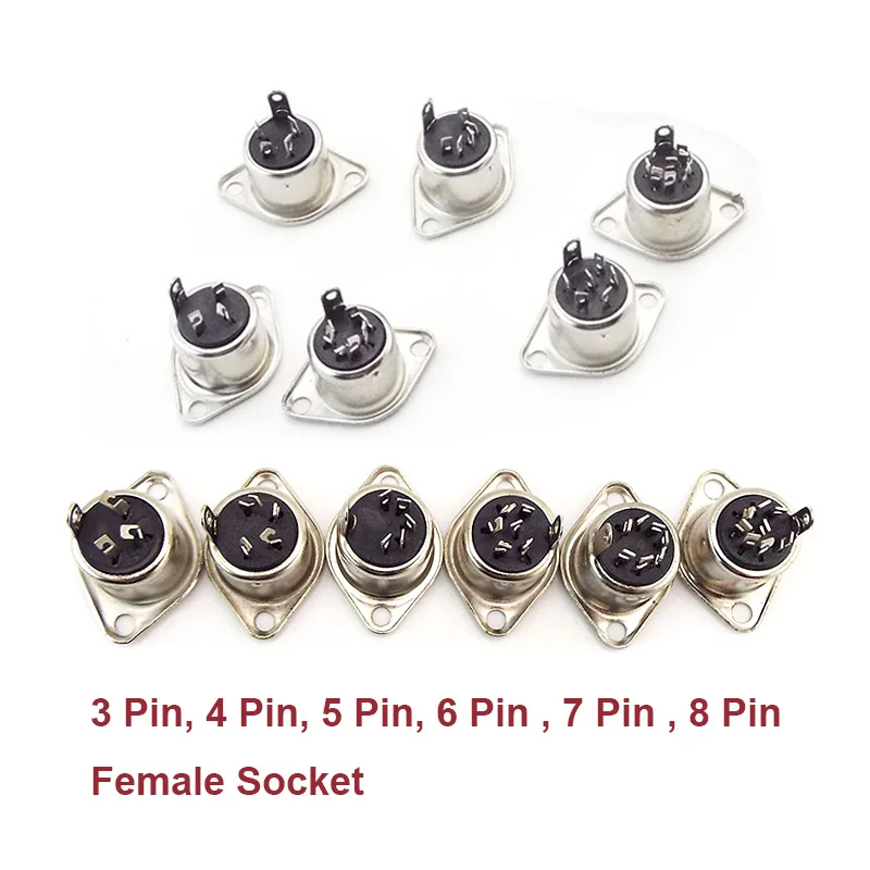Computer Keyboard Plug 3P 4P 5P 6P 7P 8P DIN S Terminal Connector Female Socket Mount adapter SOLDER MIDI cable connector k5
