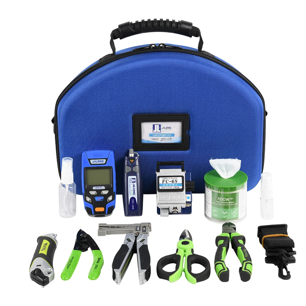 JILONG  JFH Series FTTH Tool Set Tool Kit Include Optical Fiber Cleaver Optical Power Meter Optical Light Source VFL