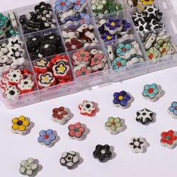 4pcs Ceramic Beads Flower Painted Handmade Creative Craft Space Beads Jewelry Making DIY Exquisite Bracelet Earrings Pendant