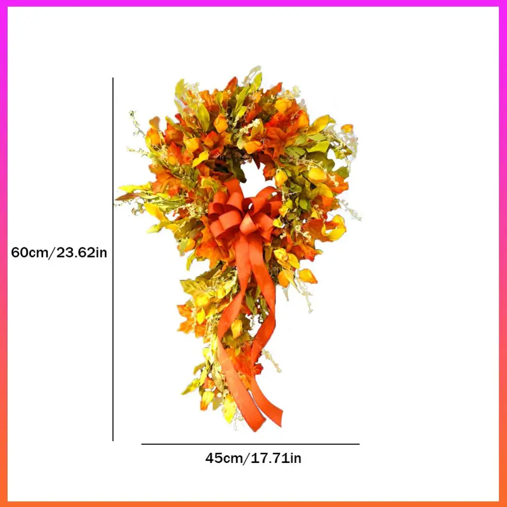 

Венок на День Благодарения, товары для вечеринок, кленовый лист, искусственный венок, макет сцены, украшение для дома, ресторана, магазина