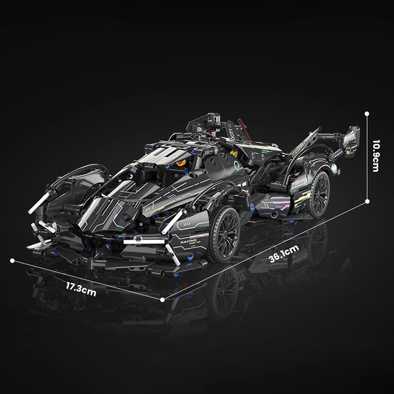 Más de 1000 Uds. V12 modelo de coche de carreras juguetes de bloques de construcción súper coche técnico DIY ciudad vehículo ladrillos Set chico y adulto regalo de vacaciones