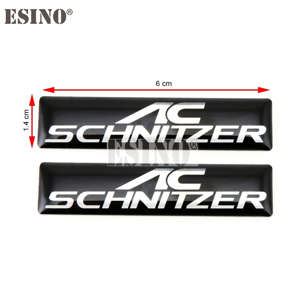 2 x 3D Car Styling Aluminum Glue Decal Car Trunk Emblem Car Accessories Adhesive Badge for AC Schnizer