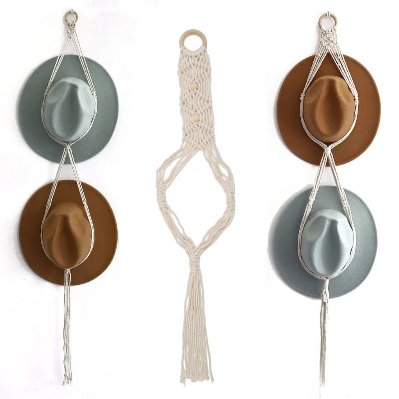 Boho Hats Rack for Display Bohemian Holder Cowboy Hat Hanger Storage