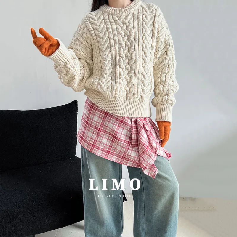 

LIMO Luxi утолщенный вязаный свитер для женщин, осенне-зимний новый свободный красный топ с ленивой рождественской атмосферой