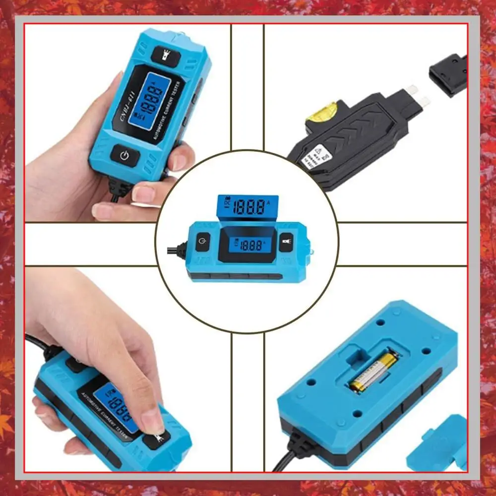 

Automotive Circuit Fault Probe Tester with LED Display Lighting 20A 48V Car Relay Fuse Blade Checker for Electrical Diagnostics