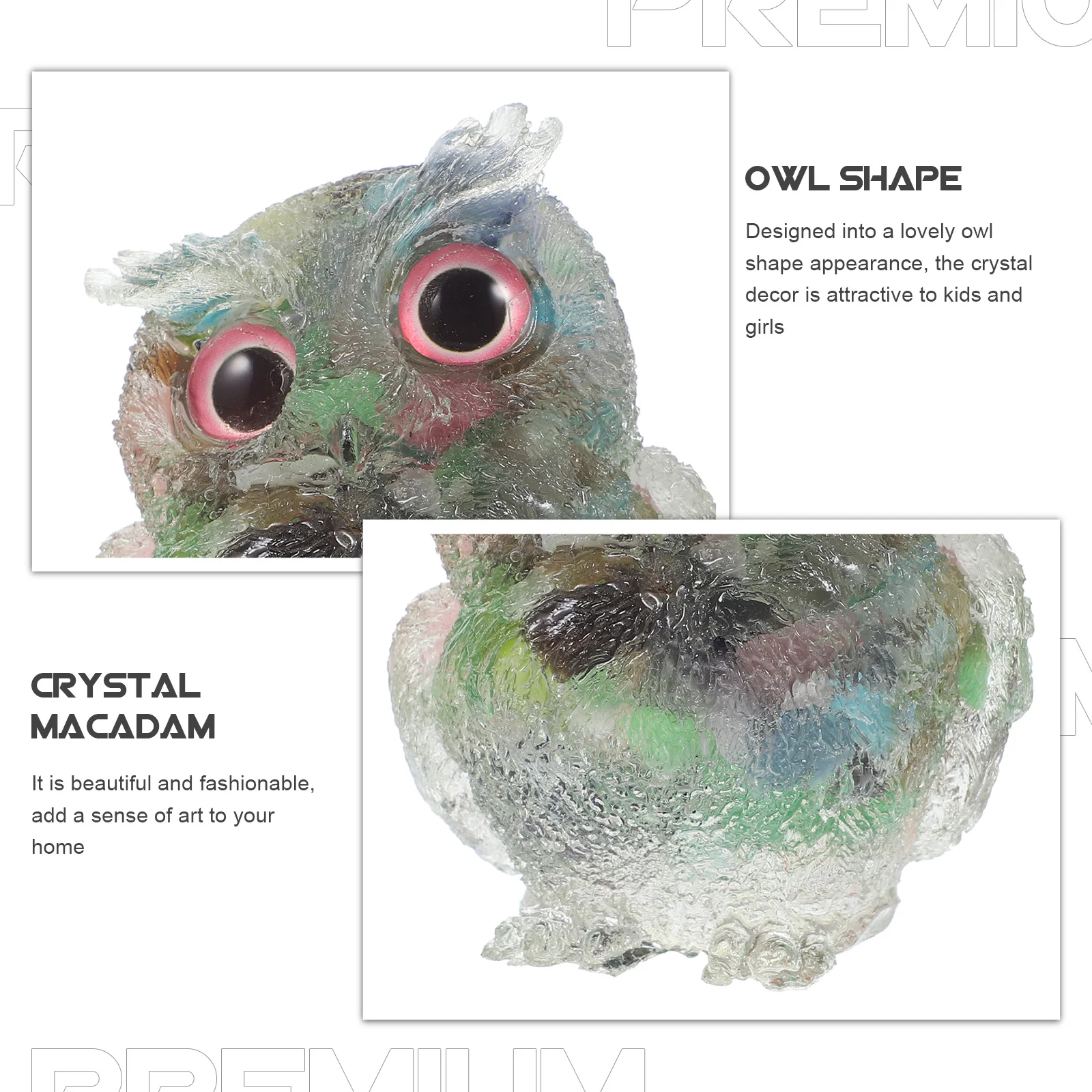 

Crystal Owl Adornment Creative Owl Shape Crystal Ornament for Desktop Table Window Sill Decoration Creative Desktop Ornament