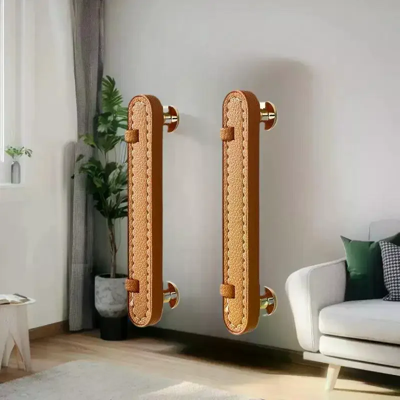 Zinc Alloy Leather Furniture Handles Cabinet Knobs for Shoe Cabinet Kitchen Cupboard Drawer Door Pulls Home Hardware Accessories