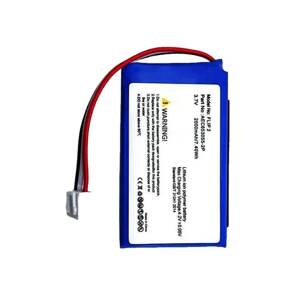 AEC653055-2P Good Low-Temperature Performance 2000Mah Replaceable For Jbl Flip 2 II Flip2 2013 Audio Battery