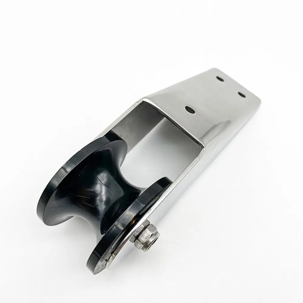 Stainless Steel 316 Roller Bracket Rubber Wheel Fixed Mount Boat Bow Roller Marine Grade Heavy Duty Marine Roller Boat Trailer