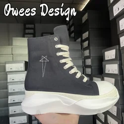 Brand Men Shoes Design Original High Top Ankle Boots Embroidery Canvas Shoes Women Thick Sole Lace Up Women Flats Luxury Sneaker