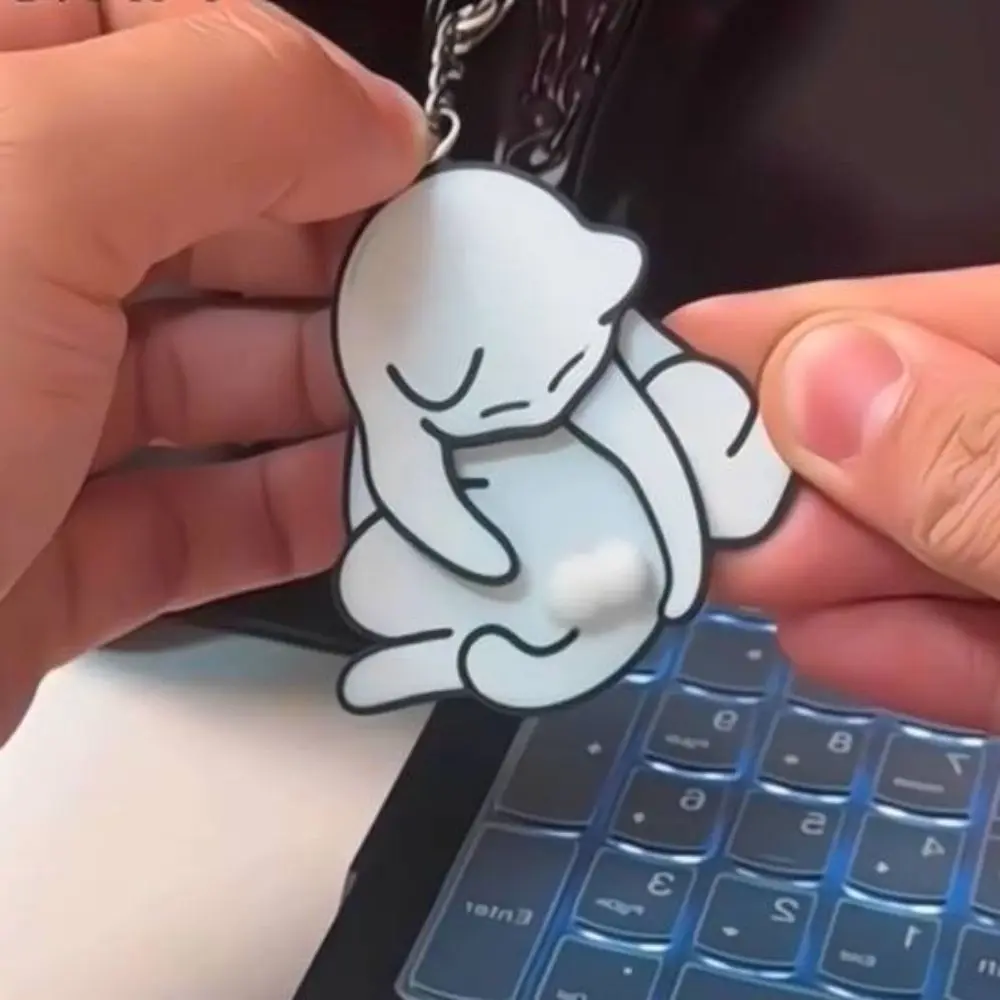 Funny Pull Play Pull Play Egg Cat Keychain Rotatable Acrylic Trick Cat Bag Pendant Exquisite Bag Charm Jewelry Keychain Travel