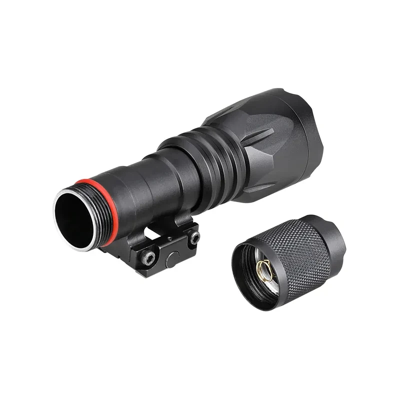 New 1000LM Zoom Tactical Flashlight with Remote Pressure Switch Rifle Weapon Light for 20-21mm Picatinny Rail