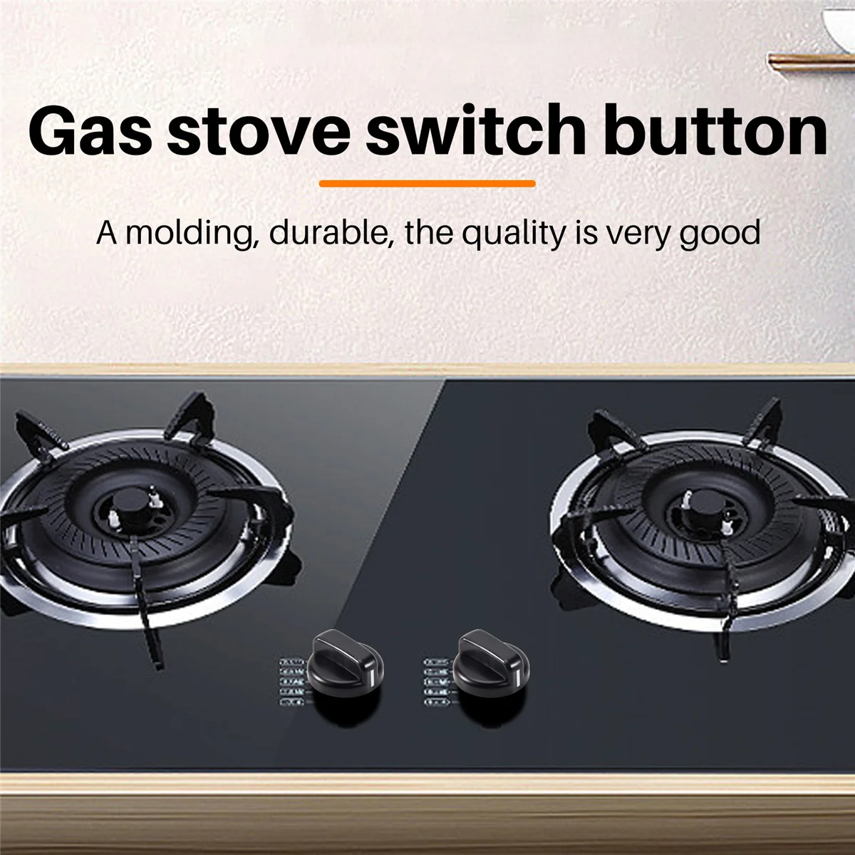 

ABLK 5 PCS Kitchen Black Plastic Gas Stove Cooker Control Knobs