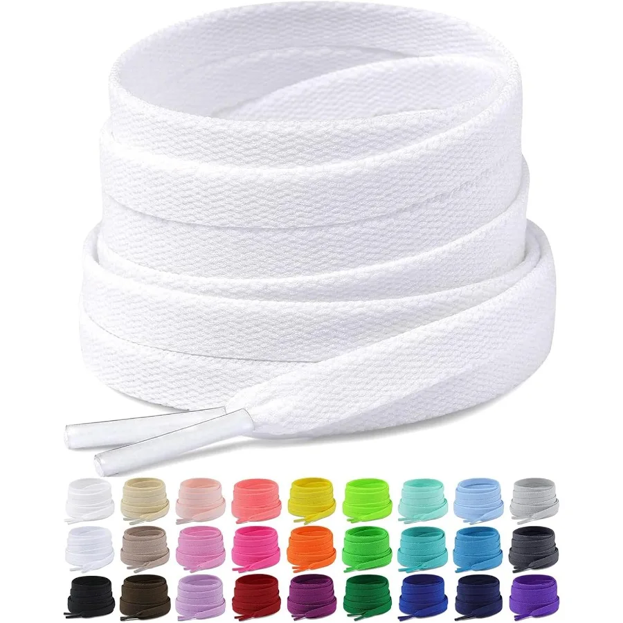 

Модернизированные плоские кроссовки плоского плетения, 28 цветов, ширина 5/16 дюйма, шнурки для обуви — 2 шт.