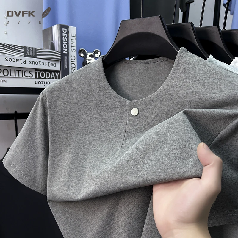 Men's Casual Henley T Shirt Single Button Neckline Short Sleeve Soft And Skin Friendly Fabric Tops Suitable For All Seasons