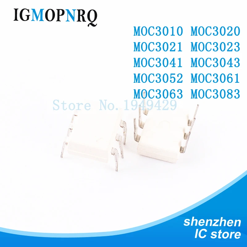 10PCS MOC3010 MOC3020 MOC3021 DIP MOC3023 MOC3041 MOC3043 MOC3052 MOC3061 MOC3063 MOC3083 DIP6 NEW