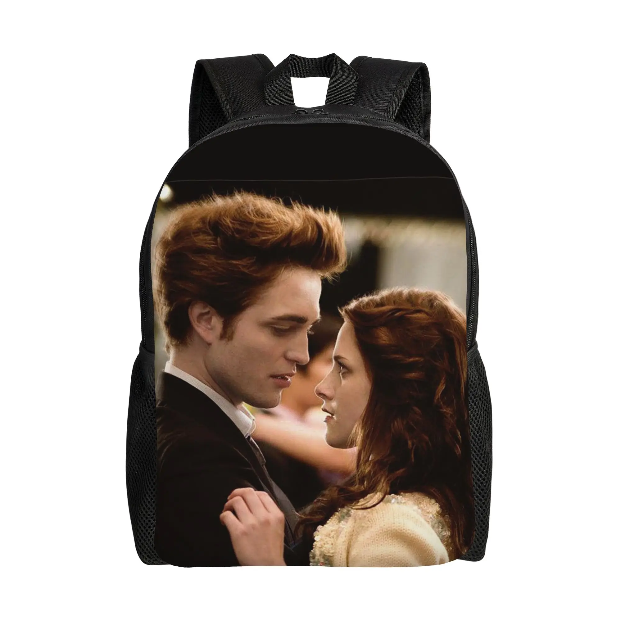 Edward Bella Fashion Backpack with Pocket High School Work The Twilight Saga Daypack for Men Women College Canvas Bags